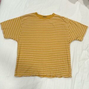 (OS) Brandy Melville Mustard (Yellow/Orange) Striped T-Shirt